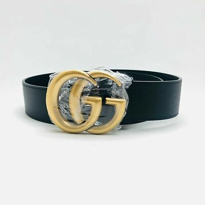 #ad Gucci GG Buckle Leather Belt Size 90.36 NWOB