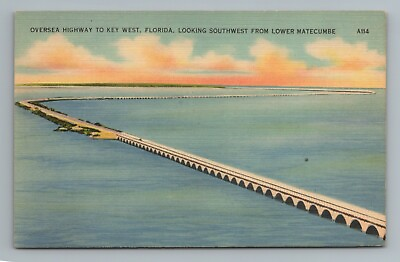 #ad Oversea Highway to Key West Lower Matecumbe FL Florida Postcard