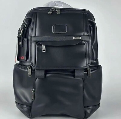 #ad TUMI ALPHA3 brief pack Backpack ALL Leather Black NEW