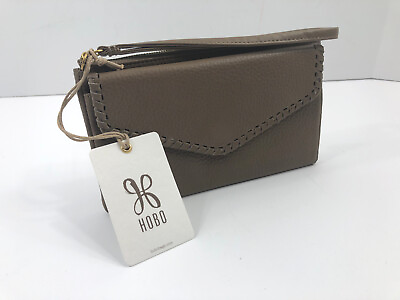 #ad HOBO International Aspen Wallet Soft Pebbled Graystone Leather Wristlet NWT