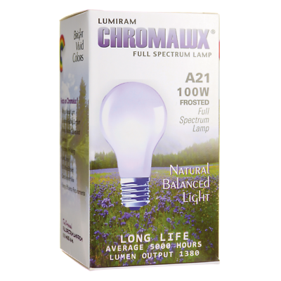 #ad Chromalux Light Bulb A21 Frosted 100W 100 Watt 1 Unit
