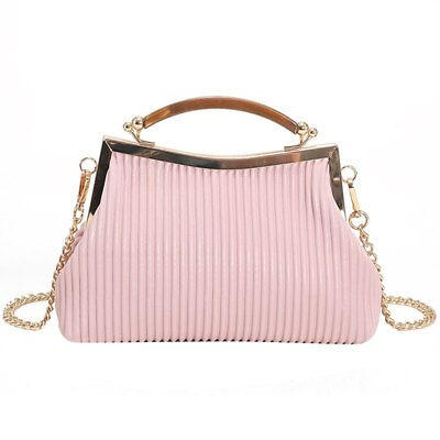 Handbag Handle Pleated Shell Bag Women Clutch Purses Crossbody Bag $37.52