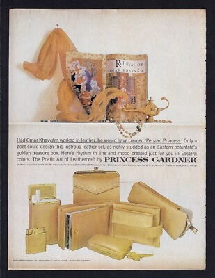 #ad 1960 PRINCESS GARDNER Gold Leather Accessories Print Ad quot;Persian Princessquot;