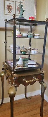 #ad Lowboy Brass Side Table With Glass Display Cabinet