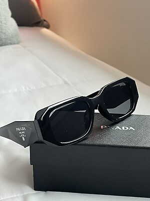 #ad SAME DAY Prada PR17WS 1AB5S049 unisex Sunglasses 49 mm Black Dark Grey Lens
