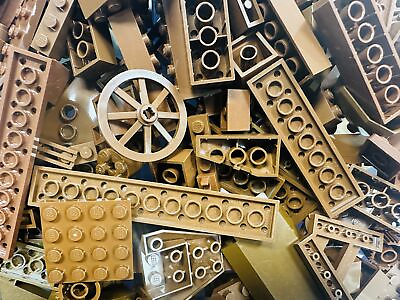 #ad Lot Of 10 Oz Lego Random Brown Parts Pieces Bricks