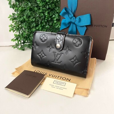 #ad Louis Vuitton Vernis Viennois Beige Clasp Bifold Wallet From JAPAN