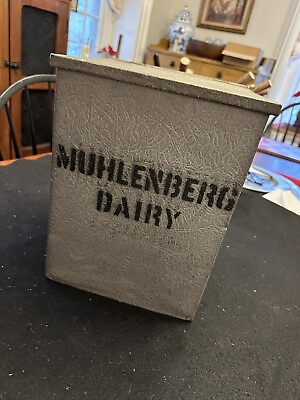 #ad Vintage Muhlenberg Dairy Aluminum Milk Box for Porch