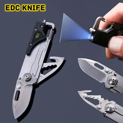 #ad Multi tool Folding Swiss Knife Pocket Hunting Survival Camping Wrench LED Light