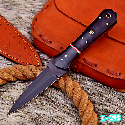 #ad VINTAGE Handmade hunting Dagger Double Edge dirk Boot Knife WITH SHEATH