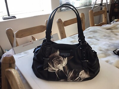 #ad Simply Vera Vera Wang Satchel Crossbody Black X Ray Floral Handbag Purse