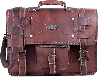 #ad #ad 15quot; Leather Messenger Bags For Men Women Briefcase Laptop Computer Satchel Bag