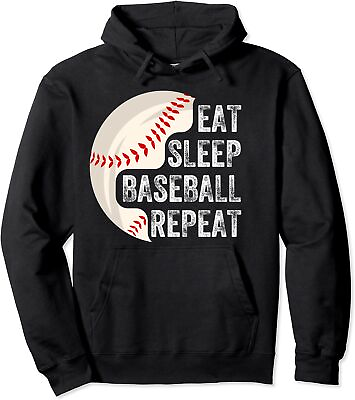 #ad Eat Sleep Baseball Repeat Baseball Player Baseball Unisex Hooded Sweatshirt