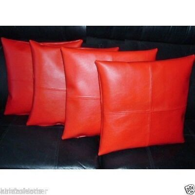 #ad Pillow Cushion Cover Leather Decor Set Home Soft Lambskin Red All sizes Red 57