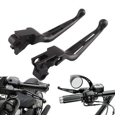 #ad Black Hand Lever Clutch Brake Lever For Harley XL 883 Touring Glide Softail Dyna