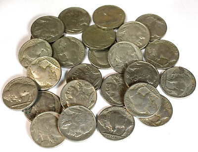 #ad Collection of 25 Full Date Indian Head Buffalo Nickels
