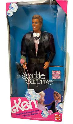 #ad Barbie Sparkle Surprise Ken 1991 Mattel No. 3149 Sparkling Romantic Date NIB BA2