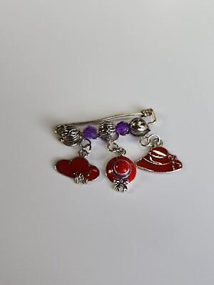 #ad Red Hat Society Dangling Red Hats Brooch Lapel Pin