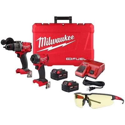 #ad Milwaukee Hammer Drill Impact Driver 18V Cordless W 2 BatteriesSafety Glasses