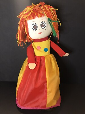 #ad Topsy Turvey Doll 2 Girls and Monster Pink Orange Green 19quot; Handmade? Vintage