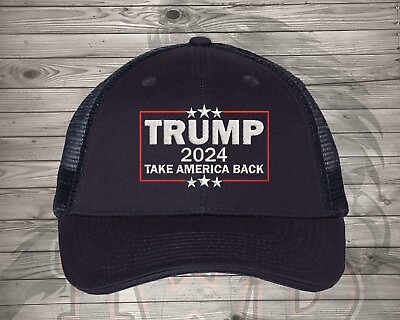 #ad Take America Back Trump 2024 Embroidered Mesh Hat