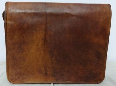 Leather Laptop Real Full Flap Messenger Shoulder Bag Men#x27;s Leather Bag Briefcase $35.91