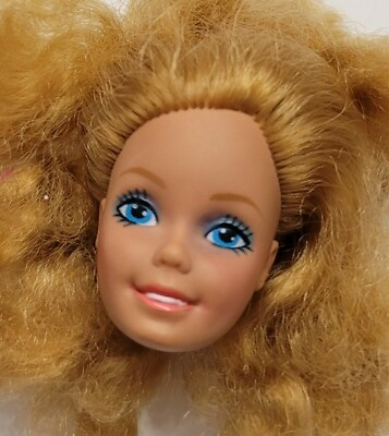#ad BARBIE DOLL HEAD ONLY FOR REPLACEMENT OR OOAK SUPERSTAR ERA BLONDE CURLS