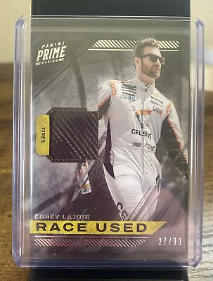 #ad Corey LaJoie 99 Tires Race Used 2023 Panini Prime Racing Nascar Chevy