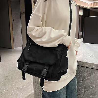 #ad Casual Shoulder Bag Flap Over Messenger Bag Black For Men Women For School HD