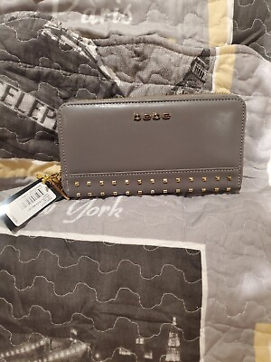 #ad bebe wristlet wallets for women color gray brand new with tag never used 