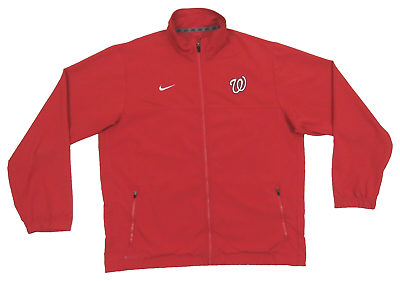 #ad Washington Nationals Nike Dri Fit MLB Baseball Authentic Red Full Zip Jacket XL