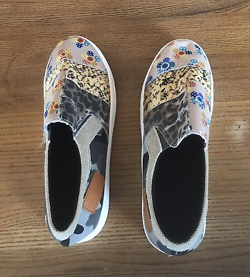 #ad camouflage floral walking Shoes sz 9.5 New Slip Ons