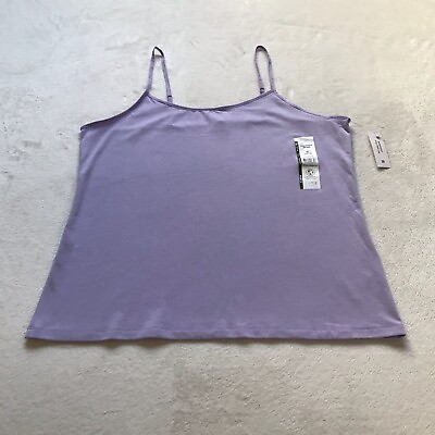#ad Time amp; Tru Womens Lilac Bud Adjustable Straps Fitted Cami Tank Top XL 16 18 NEW