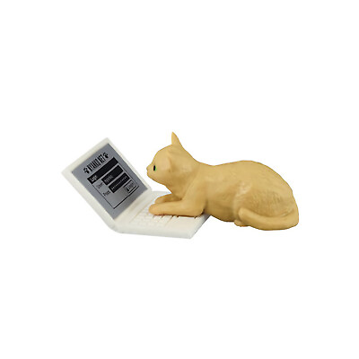 #ad Shoo Cat Please Move Cream Cat on Laptop Mini Figure