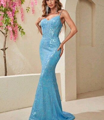 #ad Blue Formal Gown