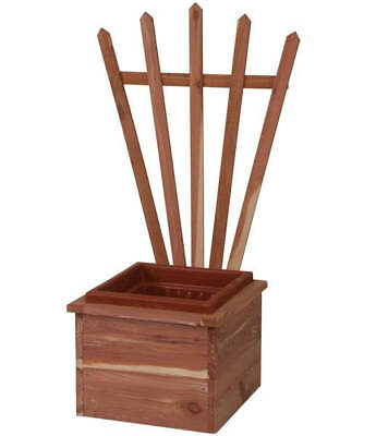 #ad FAN PLANTER Amish Red Cedar Trellis amp; Plant Box
