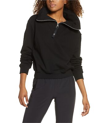 #ad Reebok Womens Embroidered Crop Sweatshirt Black X Small