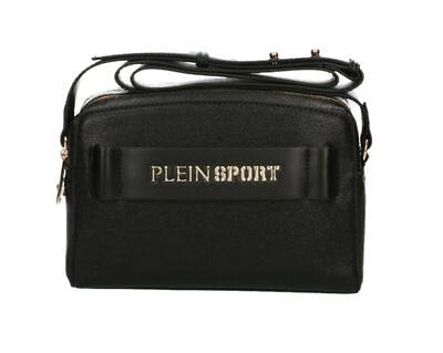 #ad Plein Sport Sleek Black Double Zip Crossbody Bag