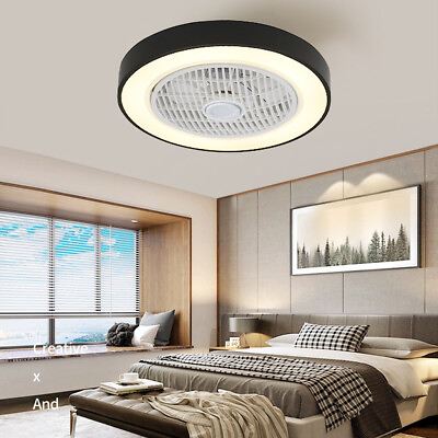 #ad 23quot; Modern Ceiling Fan Light LED Chandelier Lamp w Remote Warm Cool Nature White