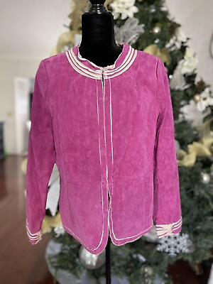 #ad NWT Bradley Bayou Pink Leather Jacket Medium