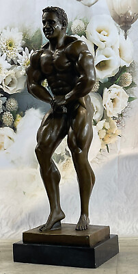 #ad Muscle Man Workout Fitness Sexy Guy Gay Interest Art Bronze Sculpture