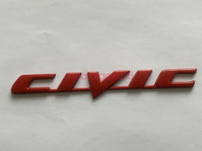 #ad Red Civic Emblem Badge Decal Sticker Trunk Honda JDM Tuner 06 15 8th 9th Gen