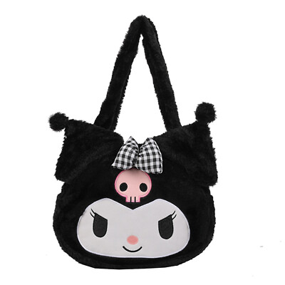 #ad Kawaii My Melody Kuromi Cinnamoroll Soft Plush Shoulder Bag High Capacity