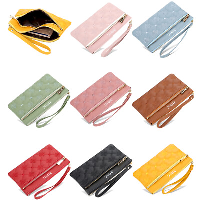 #ad Wristlet Wallets for Women Ladies PU Leather Clutch Phone Card Holder Organizer