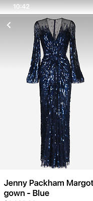 #ad jenny packham gown navy blue evening dress