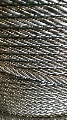 #ad 3 4quot; Bright Wire Rope Steel Cable IWRC 6x26 300 Feet