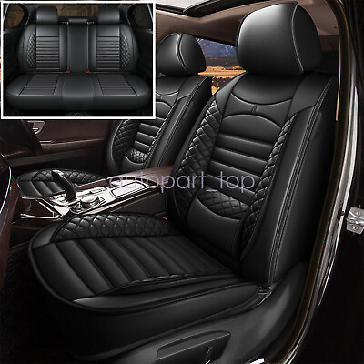 #ad For Nissan Full Set Car 5 Seat Covers Waterproof PU Leather Cushion Pad