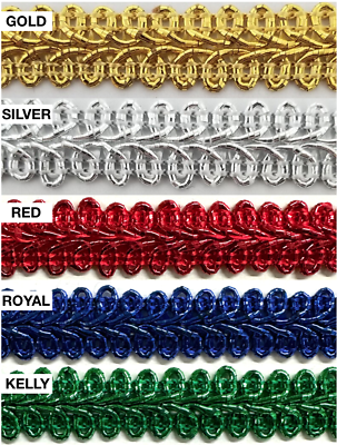 #ad 1 2quot; Metallic French Chinese Braid Gimp Trim 10 Continuous Yards MADE IN USA