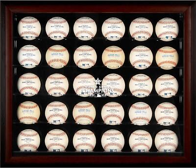 #ad Houston Astros Logo Brown Framed 30 Ball Display Case