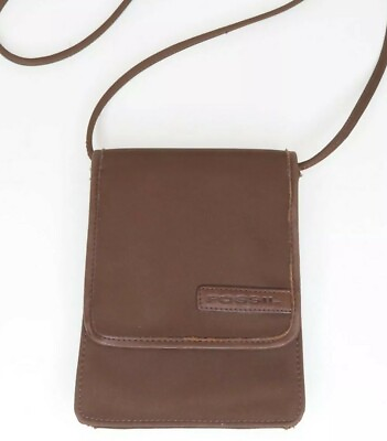 Vintage Fossil Crossbody Purse Small With Belt Slide Brown with Leather Trim $19.99